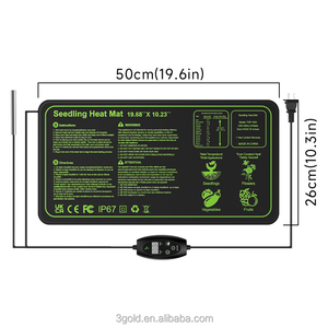 Dual Display New Arrival 19.6 "X 10.3" Vierkante Waterdichte Zaadkieming Warm Tuinieren Hydrocultuur Mat Met Eu Uk Plug - Product Image 3