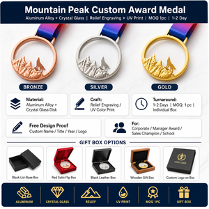 Médaille de Montagne en Cristal Métal <span class=keywords><strong>Loup</strong></span> Or Argent Bronze Récompense Employé Manager Logo Personnalisé OEM Vente en Gros Usine - Product Image 4