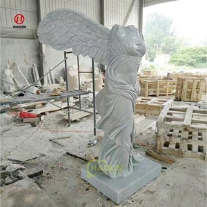 Giardino all'aperto parco in marmo classico angelo statua alata vittoria samotracia scultura - Product Image 3