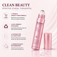 Sérum Contour des Yeux au Rétinol avec Bille Applicatrice, Caféine et Niacinamide – Lisse les Ridules, Cible les Cernes et Réduit les Poches – 10ml