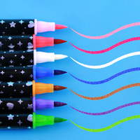 Kit de stylos marqueurs à double pointe brillants et scintillants GP 12 couleurs, peinture acrylique fine pour le dessin des enfants, bricolage