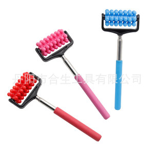 Stainless Steel Telescopic Massage <b>Roller</b> Red And Pink Body Massager For Head Neck Waist Legs <b>Back</b> Feet - Product Image 3