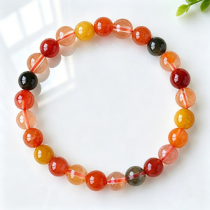 Pulsera de Cuarzo Rutilado Mixto con Cuentas Multicolor, Pulsera Elástica de Cuarzo para el Cabello, Joyería de Cristales Curativos - Product Image 3