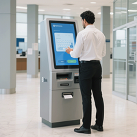 Kiosque de commande de paiement à écran tactile en libre-service OEM, fonction SDK d'impression automatique en intérieur, lecteur de code-barres multi-OS