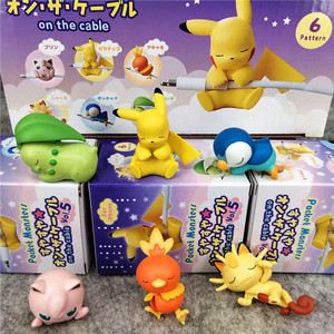 Organisateur de câbles Pocket Monsters pour accessoires de téléphone, figurines miniatures en PVC Meowth Puff Pokémon sur le câble, boîte mystère - Product Image 5