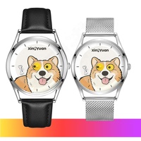 Montre créative en quartz motif chien chiot Corgi, style dessin animé, pour hommes et femmes, design tendance Ins-Style, personnalisée pour étudiants du collège, mode