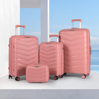 Ensemble de valises à roulettes unisexe personnalisé en PP, imperméable, écologique, en polyester léger, avec 4 roues fixes et fonctionnement silencieux, à combinaison