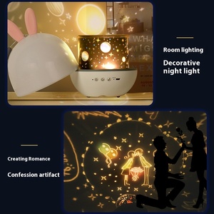 Đáng yêu thỏ sao <span class=keywords><strong>led</strong></span> ánh sáng ban đêm lãng mạn đầy màu sắc máy chiếu thủy tinh trẻ em Phòng Ngủ Bé Gypsophila ngủ lớn - Product Image 4