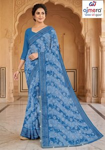 Saris en coton élégants et de créateur pour femmes, confort luxueux, style classique, séchage rapide, protection solaire, pour le bureau, les fêtes et les occasions festives - Product Image 3