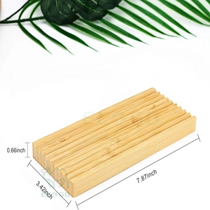 Bandeja de Bambú Natural Premium para Jabón, Jabonera Autodrenante para Baño, Cocina, <span class=keywords><strong>Ducha</strong></span>, Fregadero, Organizador de Jabón - Product Image 5