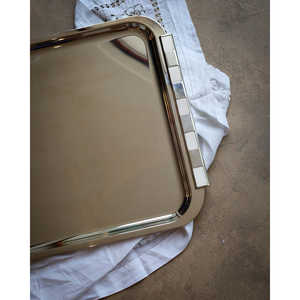 Bandeja de Servicio Hecha a Mano Christofle Colle 3000, Modelo con Cobre y Latón con Acabado de Mármol, OEM/ODM Bienvenido - Product Image 3