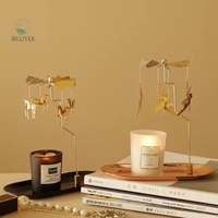 2025 nouveau Design rotatif bougeoir plateau romantique cheval Style européen moulin à vent métal chandelier créatif décoration cadeau
