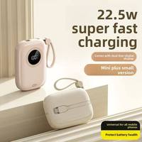 Batterie externe à charge rapide personnalisée avec câbles intégrés, batterie externe compacte 10000mAh 20000mAh, chargeur portable, batteries externes