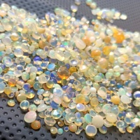 Opale éthiopienne Welo forme ronde cabochon de pierres précieuses unies bague de bijoux multi-feu fabrication de bijoux merveilleuse qualité naturelle