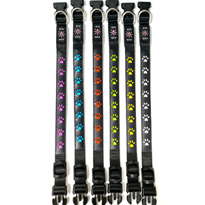 Collier lumineux en nylon pour <span class=keywords><strong>chien</strong></span> avec boucle réglable, motif patte de <span class=keywords><strong>chien</strong></span>, idéal pour les promenades avec un chiot - Product Image 4