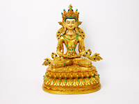 Statue de Bouddha Amitayus en laiton doré, faite à la main, sculpture bouddhiste de l'ange de la longue vie, divinité tibétaine, temple, Feng Shui, moderne