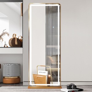 Ánh sáng kim loại toàn thân thay đồ phòng khách gương có thể điều chỉnh nút cảm ứng thông minh dẫn thiết kế cho các cửa hàng cắt tóc - Product Image 5