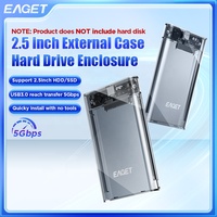 Boîtier externe EAGET E16-2 pour disque dur SATA 2,5 pouces, 5 Gbit/s, compatible Type-C, prise en charge des SSD jusqu'à 6 To, personnalisable