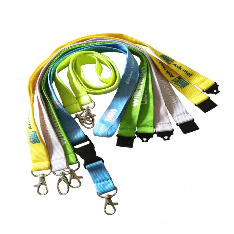 Logo Custom Polyester Lanyard Custom Breakaway Sublimation Keychain Lanyards