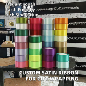 Cinta de Raso Ecológica de Lujo Personalizada, en Rollo, Color Sólido Surtido, 25 mm de Ancho, Tejida, para Decoración de Regalos, Manualidades y Embalaje - Product Image 2