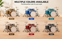 Batterie de percussions acoustiques PD J04 5 pièces, caisse claire de 22 pouces, kit de batterie professionnel avec cymbales pour débutants, étudiants et performances sur scène