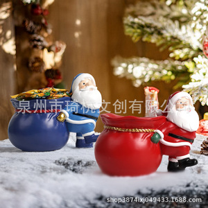 Boîte de rangement Père Noël en résine, 1-3L, décoration de Noël, porte-bonbons, décoration de bureau - Product Image 3