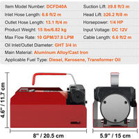 Pompe de transfert de carburant Diesel électrique auto-amorçante de débit Portable DC12V/24V 40LPM avec couvercle robuste