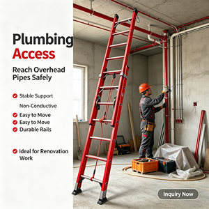 <span class=keywords><strong>Escalera</strong></span> extensible de fibra de vidrio + <span class=keywords><strong>escalera</strong></span> de extensión de <span class=keywords><strong>madera</strong></span> aislada estilo FRP, <span class=keywords><strong>escalera</strong></span> extensible de 15 <span class=keywords><strong>metros</strong></span> de alcance. - Product Image 1
