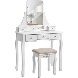 Coiffeuse moderne en bois avec miroir sur pied et tabouret Nouvelle arrivée Meubles de <span class=keywords><strong>chambre</strong></span> ou d'appartement pour filles - Product Image 1