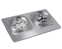 Horloge de bureau créative et moderne en forme d'avion avec réglage automatique, fuseaux horaires mondiaux 24 heures, fonctionne sur piles