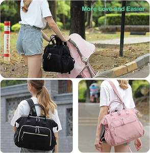 Sac à langer grande capacité pour femme, 14 poches, avec attaches pour poussette, 3 compartiments isothermes, résistant à l'eau, cadeau idéal pour baby shower - Vente Flash - Product Image 6