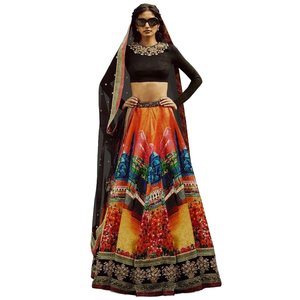 Magnifique Saree en crêpe imprimé numérique violet avec chemisier pour décorations de fête et de fête - Product Image 1