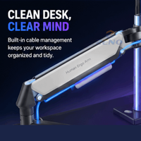 Soporte de Monitor Doble Zeno con Resorte de Gas, Elegante, para Monitores de 17-32 Pulgadas, Soporte de Escritorio Resistente para Laptop, Soporte para Dos Monitores, Carga de 2-9 kg