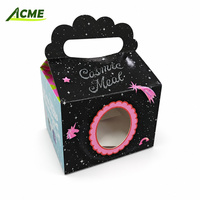 Boîte à dessert écologique de qualité alimentaire avec fenêtre, boîte à gâteau carrée en papier kraft personnalisée avec logo pour boulangerie, vente en gros