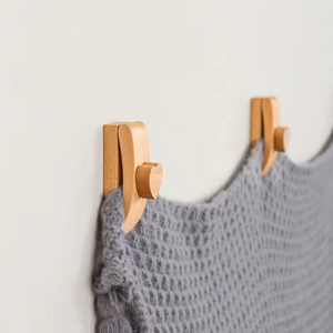 Puselife NOUVEAU Cintres en bois de hêtre <span class=keywords><strong>pour</strong></span> tapisseries, crochets de présentation <span class=keywords><strong>pour</strong></span> <span class=keywords><strong>tableaux</strong></span>, clips de suspension murale <span class=keywords><strong>pour</strong></span> édredons avec vis <span class=keywords><strong>pour</strong></span> salon - Product Image 2