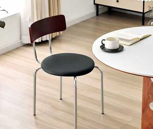 Silla de Comedor de Diseño Moderno, Estilo Nórdico Medieval, Silla con Respaldo, Estilo Francés Simple y Retro - Product Image 6