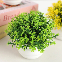 Plante verte artificielle, petit ornement, pot de fleurs en plastique, décoration intérieure et extérieure, ensemble de fleurs pour salon, plantes en pot