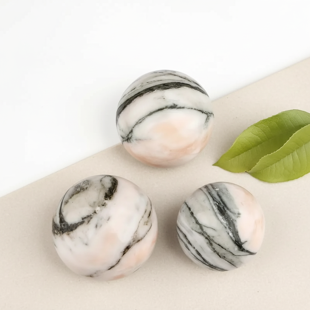 Sphère de jade colorée