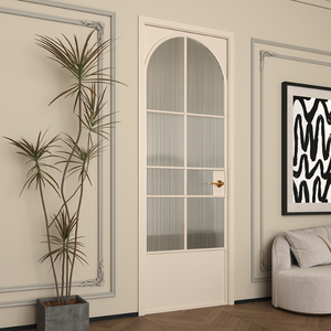 <span class=keywords><strong>Porte</strong></span> intérieure en bois massif et verre, style minimaliste français, isolation phonique, surface finie, ouverture latérale, pour villa, garantie 5 ans - Product Image 4