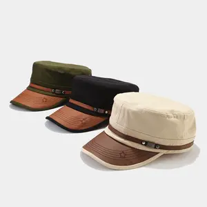 Topi katun datar pria, topi atasan datar pria 2023 untuk perjalanan dan kasual tersedia dalam 5 warna bergaya untuk musim semi dan musim panas