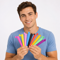 Expédition immédiate, petite quantité, tubes coniques en plastique transparent de 120 mm, colorés, résistants aux enfants, pour emballage de produits coniques.
