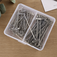Lot de 50 aiguilles à coudre en acier inoxydable BOCHENG, tailles assorties, pour la confection de perruques, le tricot, le blocage, le matelassage et les travaux d'artisanat