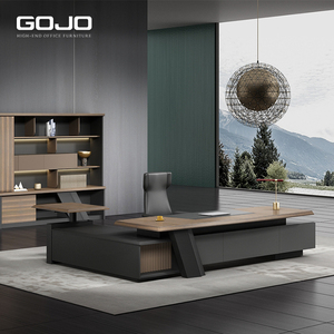 ชุดโต๊ะไม้หรูหราสำหรับสำนักงานผู้บริหารทันสมัยเรียบง่ายพร้อมที่เก็บของสำหรับห้องผู้จัดการและพื้นที่ทำงาน - Product Image 1