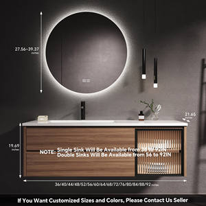 Mueble de Baño Elegante y Sencillo de Estilo Lujoso con Gabinete de Madera Sólida, Lavabo Individual y Espejo Inteligente con Almacenamiento - Product Image 6