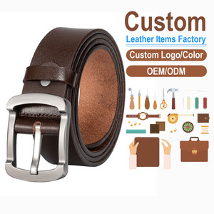 Cinturón de Cuero Genuino Personalizado, Hebilla Rectangular Plateada de Color Sólido, Cinturón Formal para Hombre, Fabricación OEM ODM - Product Image 1