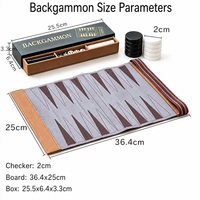 Nouvel arrivage : Jeu de backgammon enroulable portable avec étui de rangement pour dés, idéal pour les voyages en famille et les excursions en camping