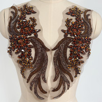 Robes de soirée brodées à la main style queue de phénix en maille, avec appliques florales, accessoires de mariage en strass de verre, best-seller