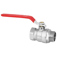 Vanne à boisseau sphérique en laiton à alésage réduit PN 16 à filetage mâle Vanne en laiton de norme européenne nickelée 1/2 "3/4" 1"