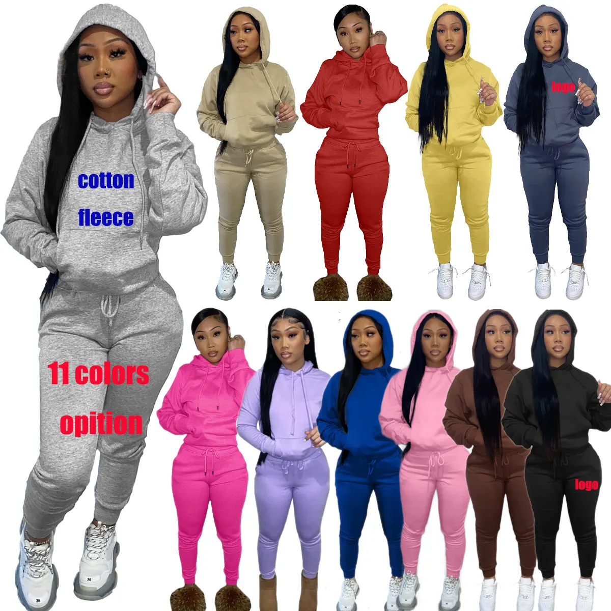 Women Clothing Winter Fall 2022 Women Clothes 2 Piece Hoodie Set Tracksuit Jogger Sweatsuit Sweatpants And Hoodie Set