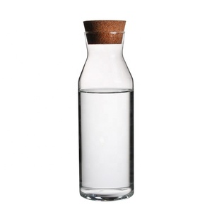 <span class=keywords><strong>Carafe</strong></span> en verre borosilicate transparent résistant à la chaleur, faite à la main, <span class=keywords><strong>avec</strong></span> <span class=keywords><strong>bouchon</strong></span> en liège - Product Image 1